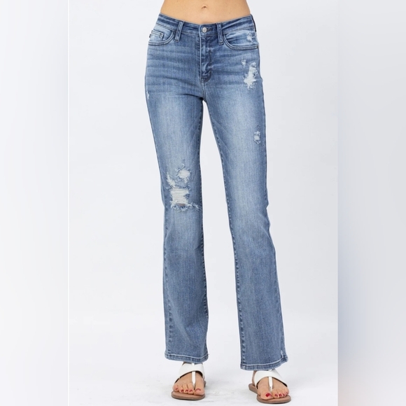 Judy Blue High Rise Bootcut Jeans Size 1/25 Slight Distressing Work Or Play NWT - Picture 13 of 15